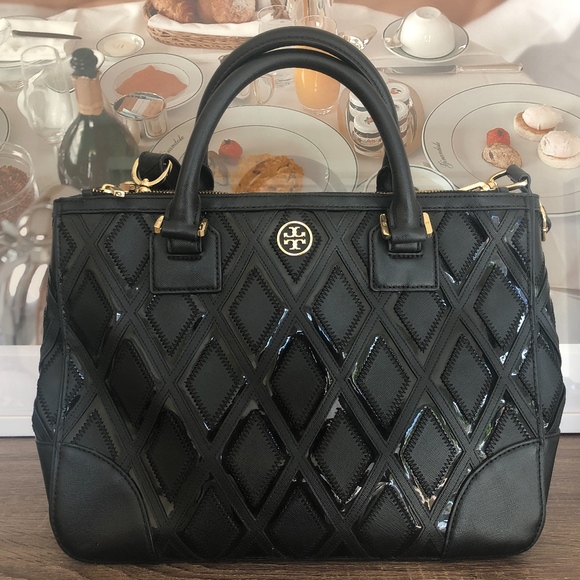 Tory Burch Large Fleming Patent Leather Handbag